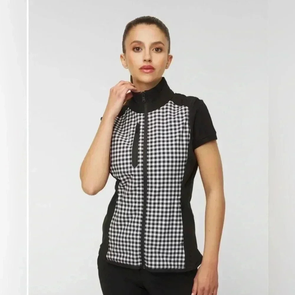 RLX Ralph Lauren Women's Golf Full
Zip Black and White Checkered Outwear…